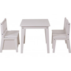 Комплект детской мебели Polini kids Dream 195 M, со скамьей и стульями, белый